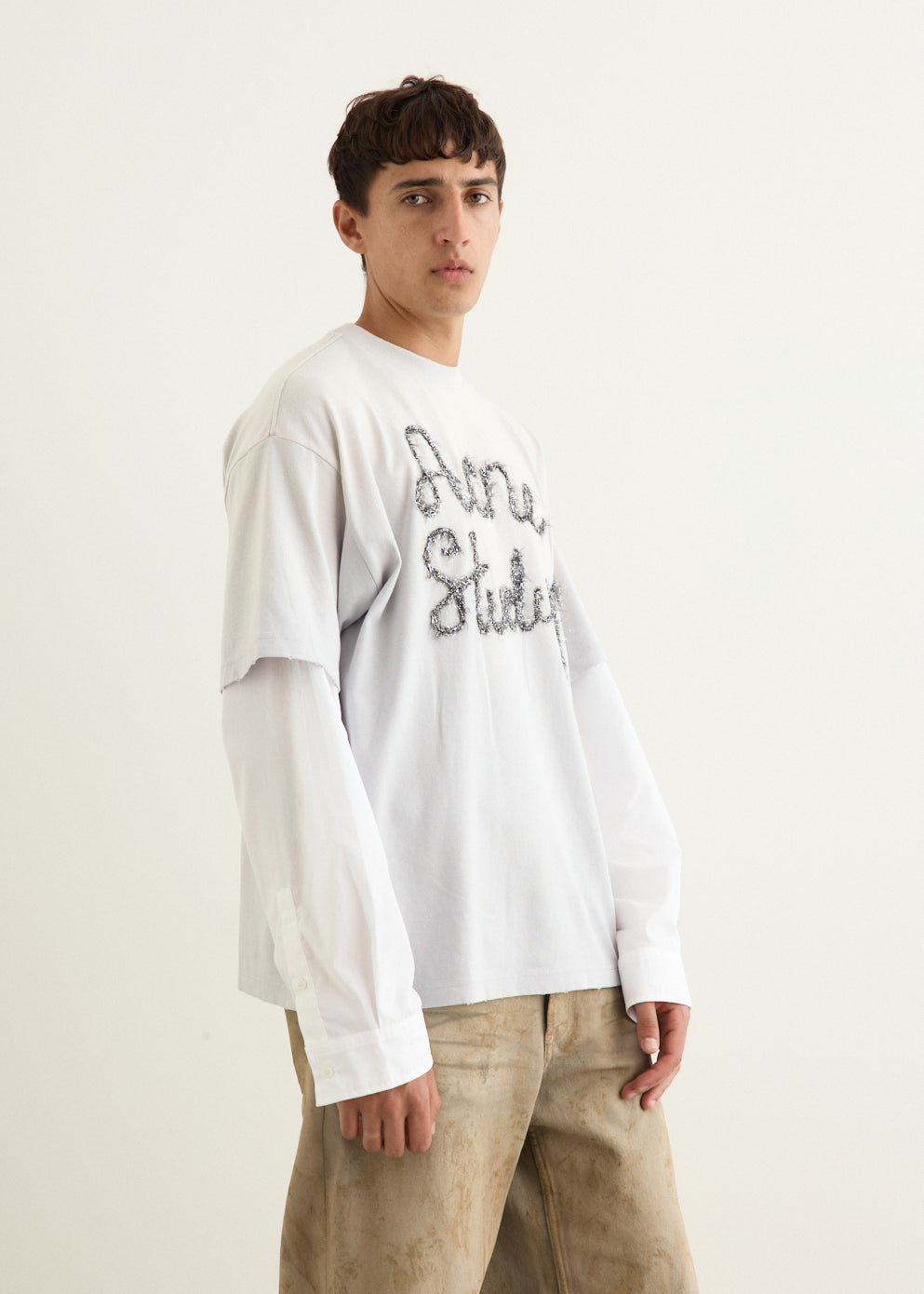 Edra Double Pop Tinsel Layered Logo T-Shirt