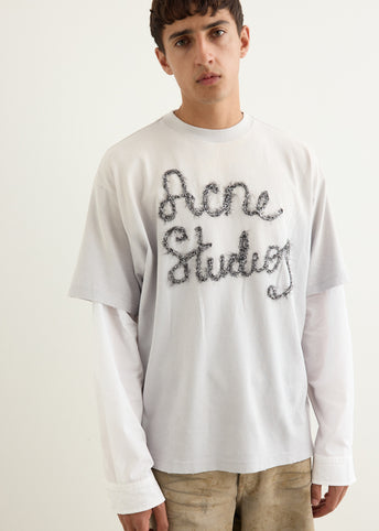 Edra Double Pop Tinsel Layered Logo T-Shirt