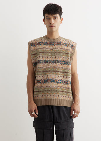 7G Wool FairIsle BONE Vest