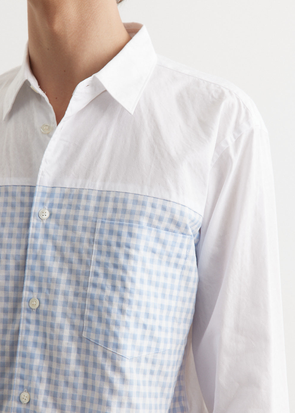 Jacquard Block Pattern Gingham Shirt