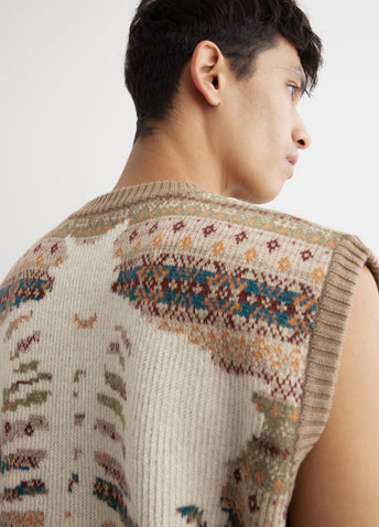 7G Wool FairIsle BONE Vest