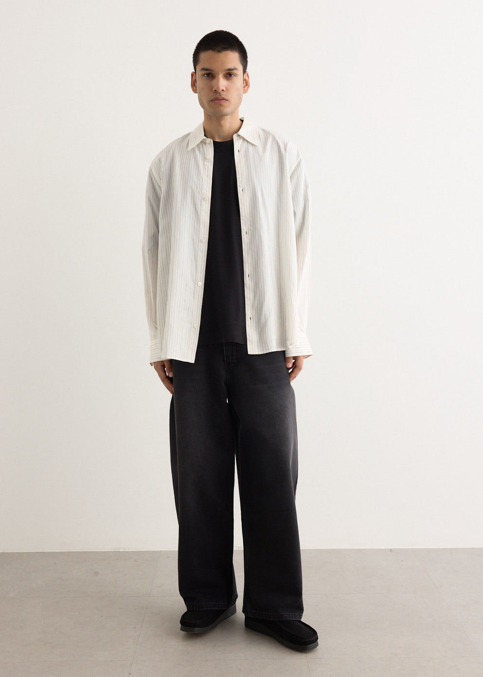 View Stripe Silk Boxy Shirt