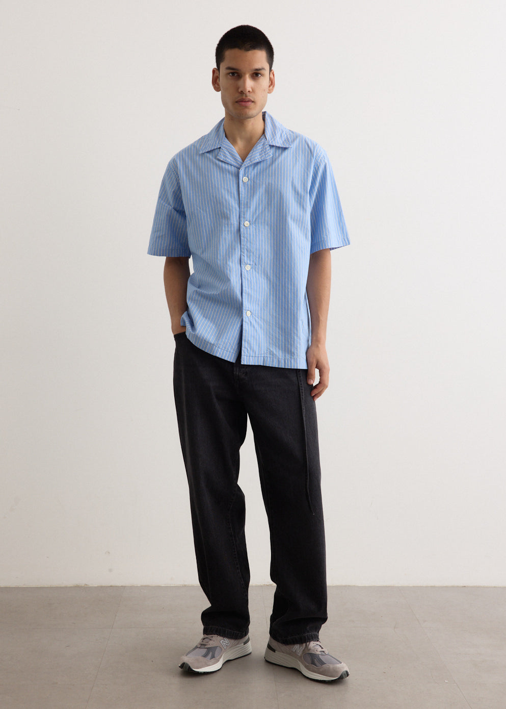 Mads Poplin Stripe Short Sleeve Shirt