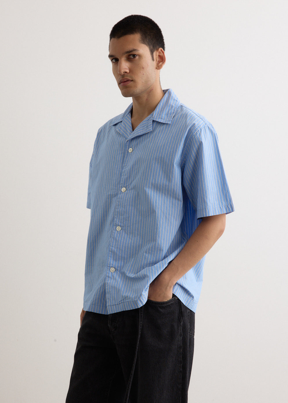 Mads Poplin Stripe Short Sleeve Shirt
