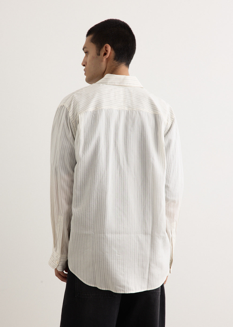 View Stripe Silk Boxy Shirt