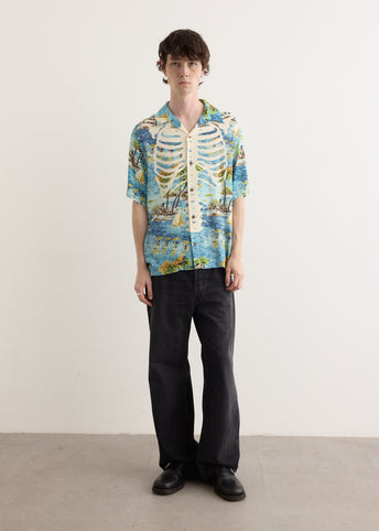 Rayon KAMEKAMEHA BONE Aloha Shirt