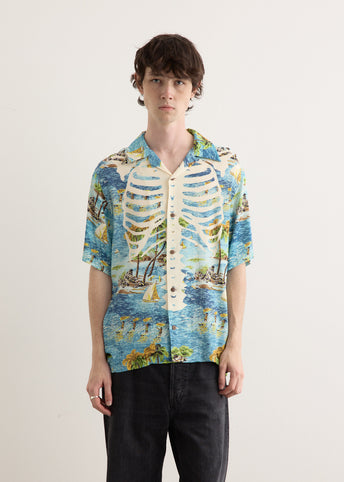 Rayon KAMEKAMEHA BONE Aloha Shirt