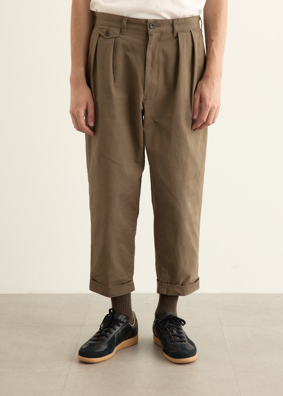2 Pleats Twill Pants