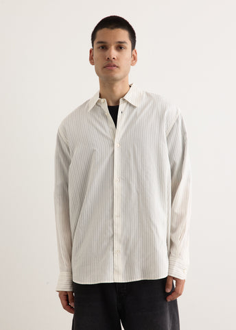 View Stripe Silk Boxy Shirt