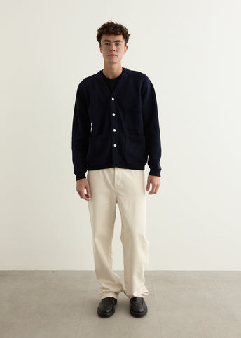 Cotton Knit Pocket Cardigan