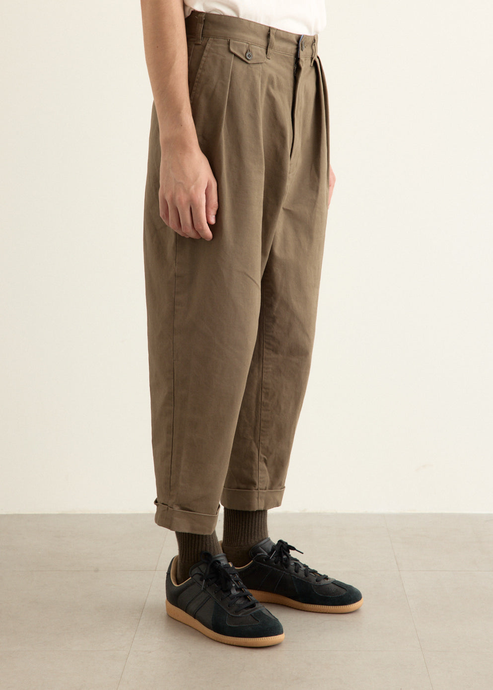 2 Pleats Twill Pants