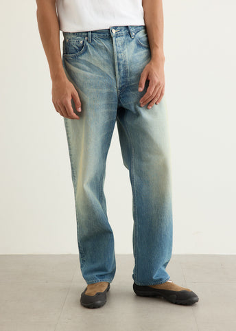Selvedge Faded Heavy Denim Wide Pants