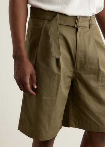 Incu Exclusive Double Pleat Belted Shorts