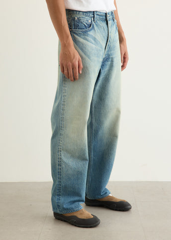 Selvedge Faded Heavy Denim Wide Pants