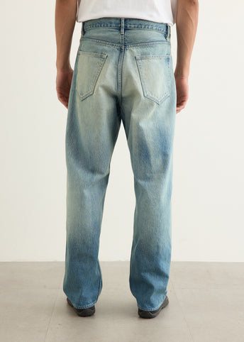 Selvedge Faded Heavy Denim Wide Pants
