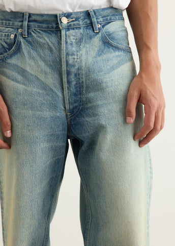 Selvedge Faded Heavy Denim Wide Pants