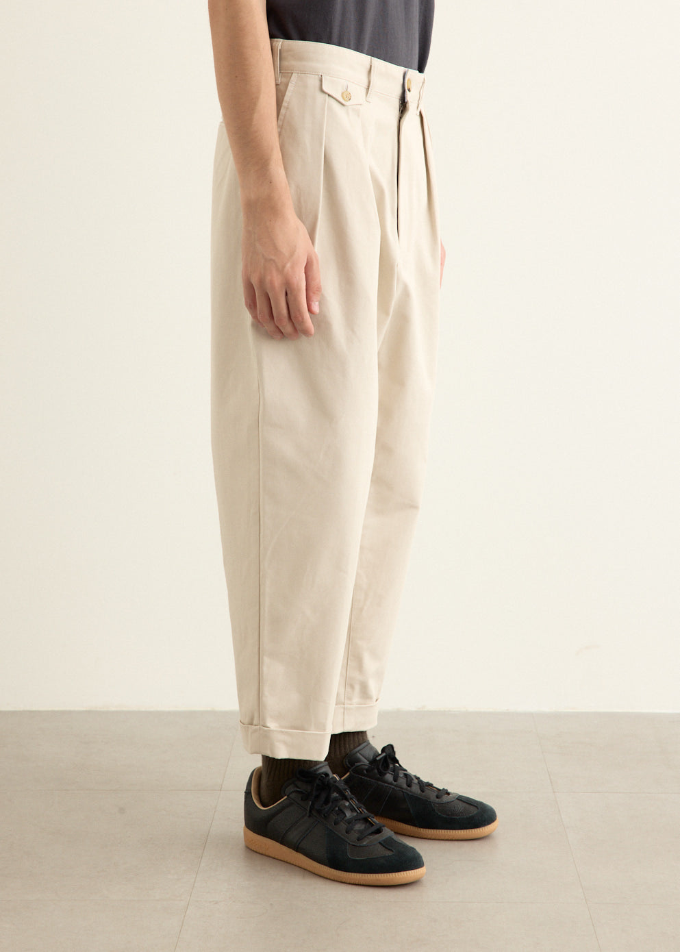 2 Pleats Twill Pants