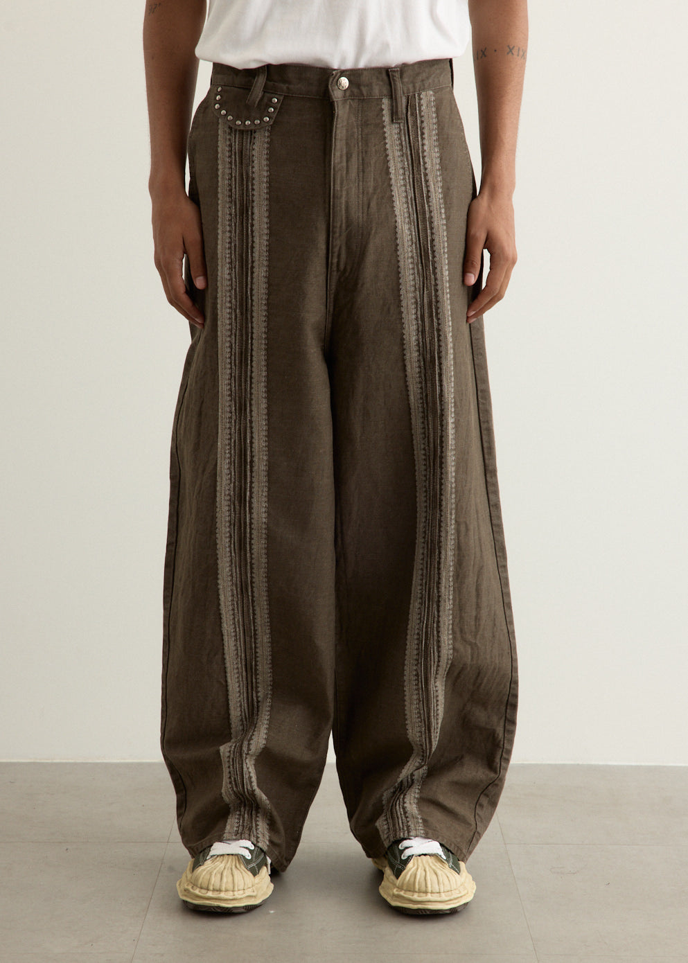 12oz YAGASURI Jacquard Denim PORT Baggy Pants