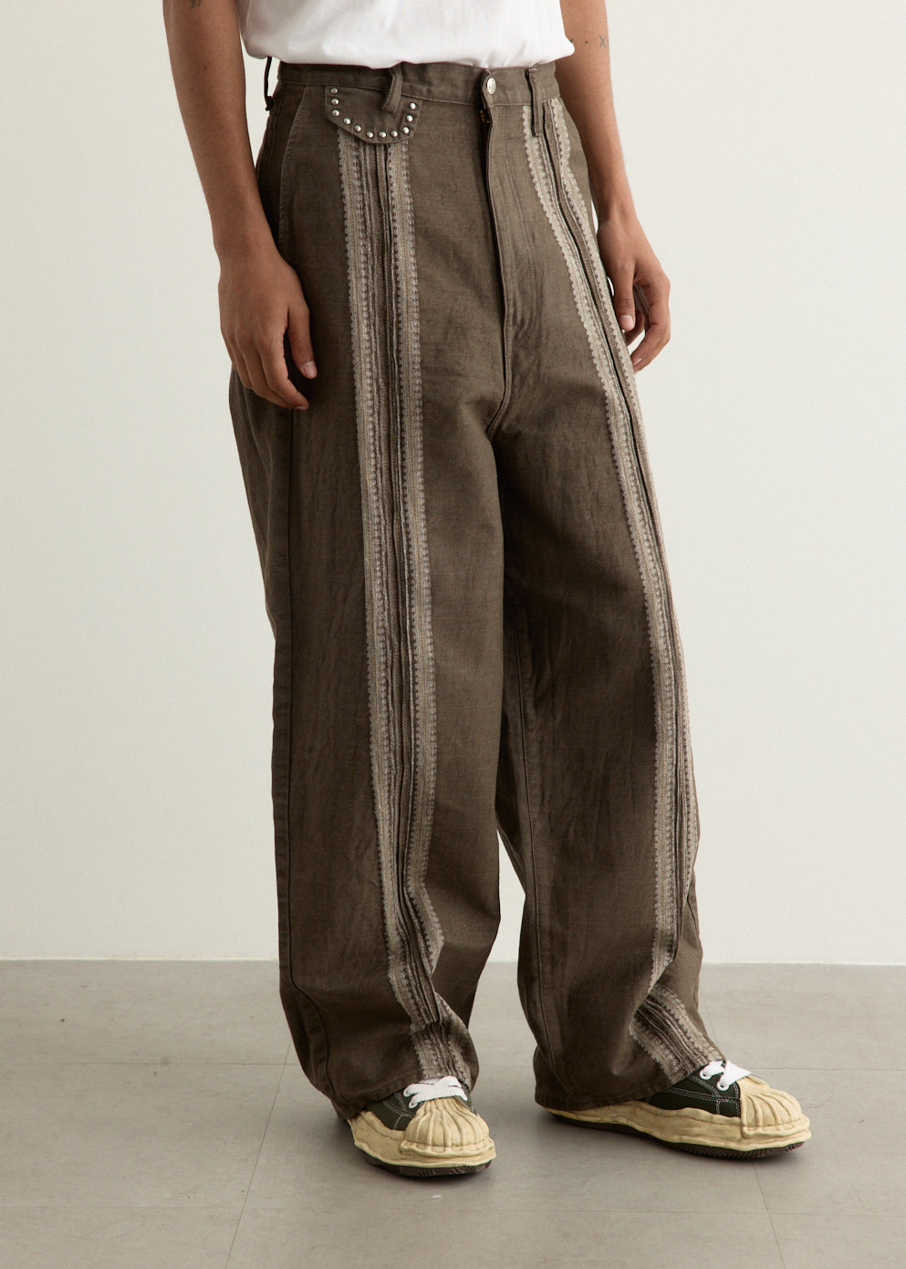 12oz YAGASURI Jacquard Denim PORT Baggy Pants