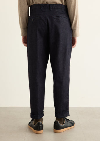 2 Pleats Tapered Denim Pants