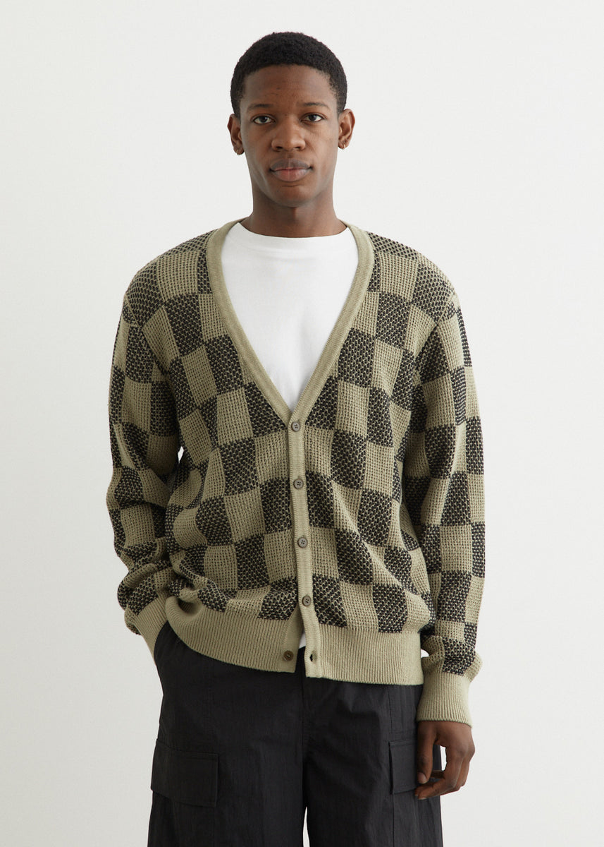 Andequal checked pattern knit ベージュ checked pattern knit – andequal