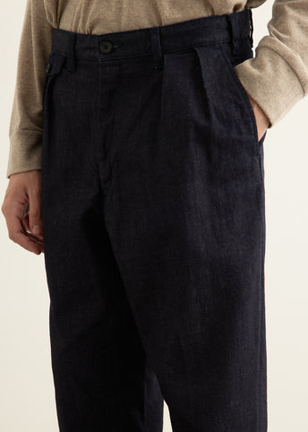 2 Pleats Tapered Denim Pants