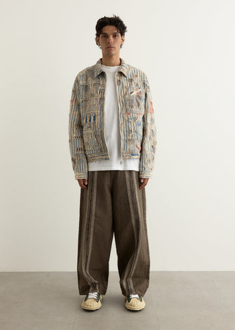 12oz YAGASURI Jacquard Denim PORT Baggy Pants