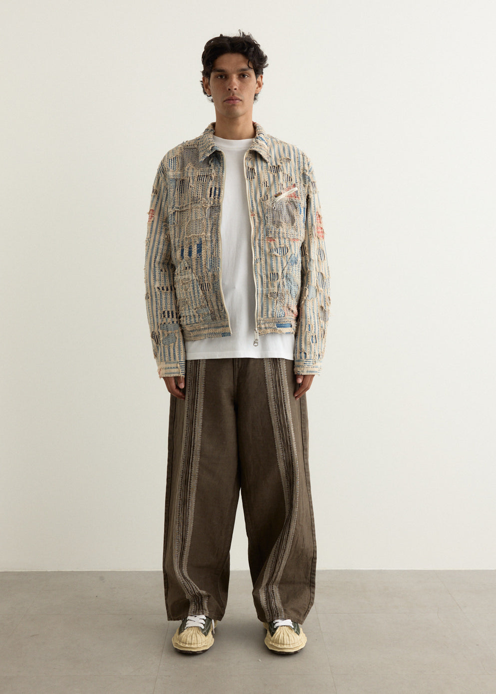 12oz YAGASURI Jacquard Denim PORT Baggy Pants