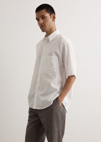 トップス WASHED FINX TWILL BIG HALF SLEEVED SHIRT Brown Auralee Washed Finx Twill Big Half Sleeved Shirt | HIP