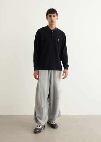 Shawl Collar Long Sleeve Polo