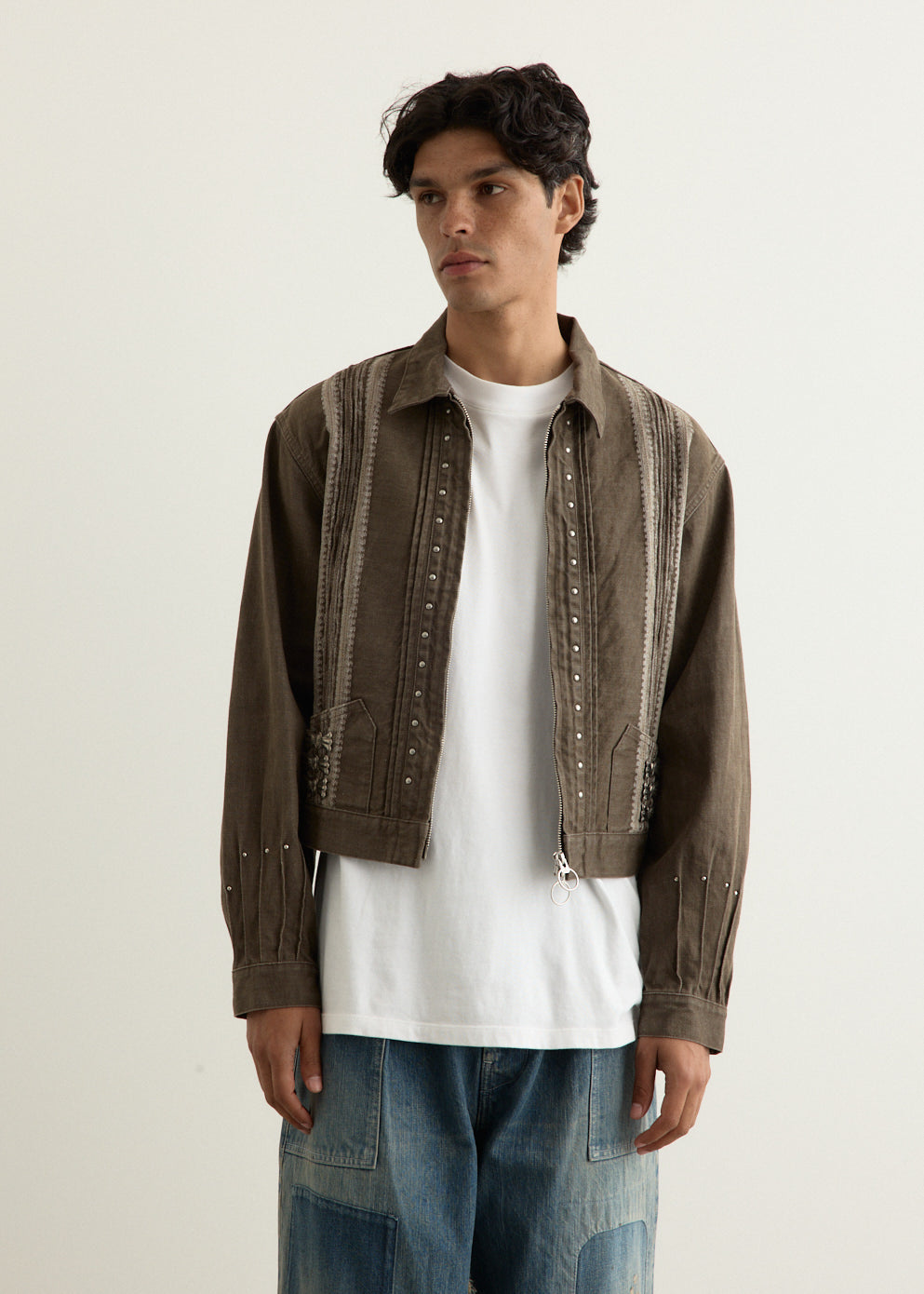 12oz YAGASURI Jacquard Denim Chimayo Drizzler JKT
