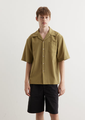 Tropical Wool Short-Sleeved Shirt