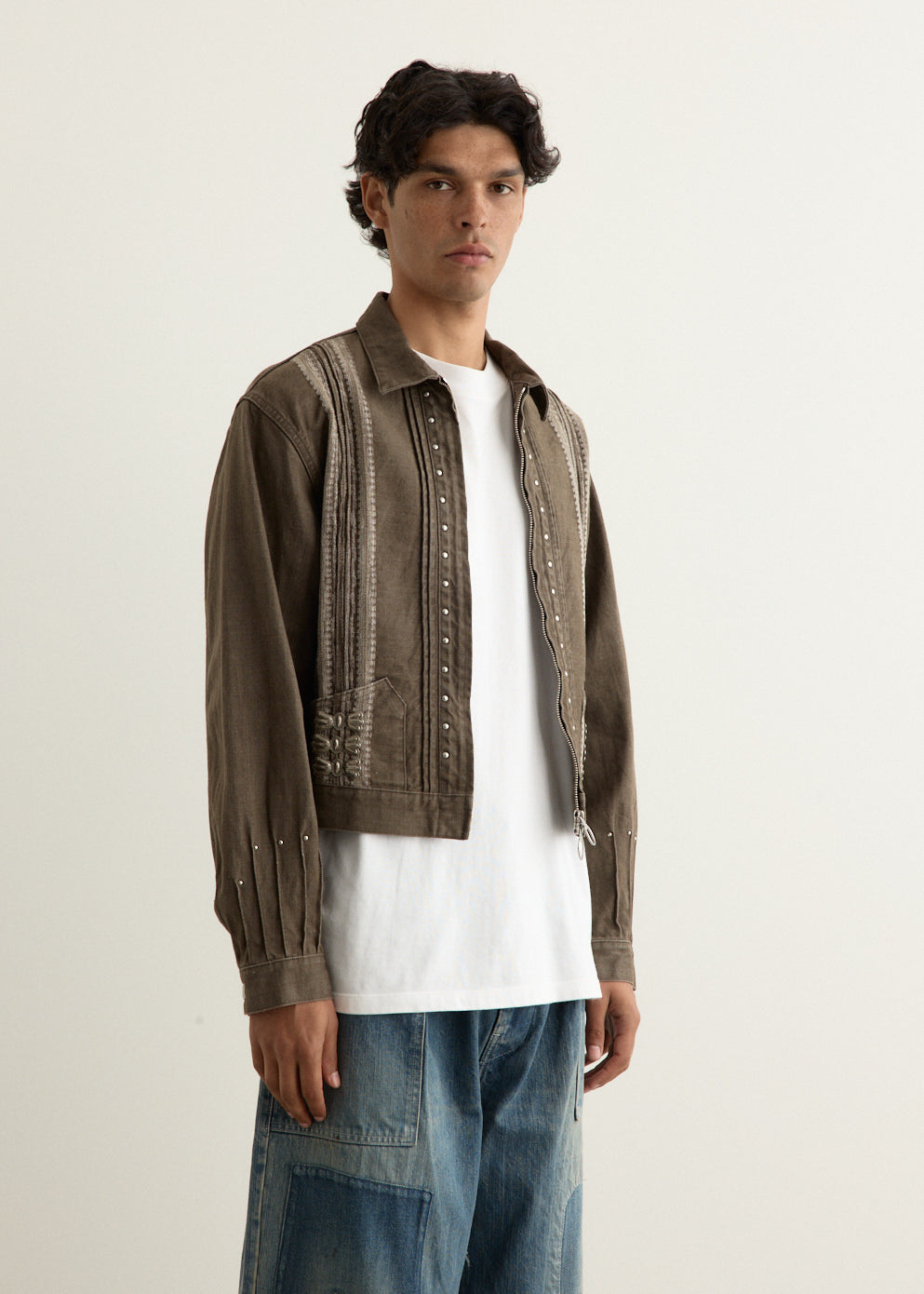 12oz YAGASURI Jacquard Denim Chimayo Drizzler JKT