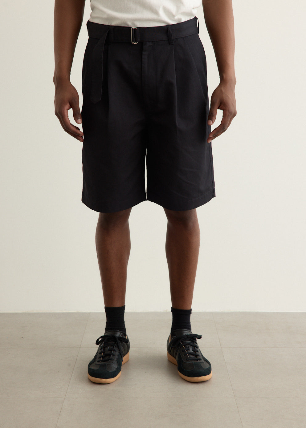 Incu Exclusive Double Pleat Belted Shorts
