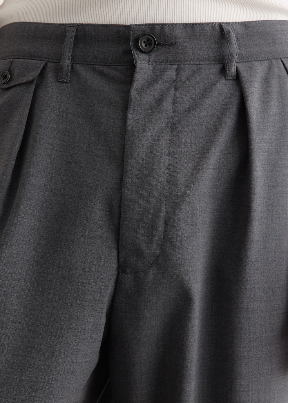 2 Pleats Wool Tropical Pants