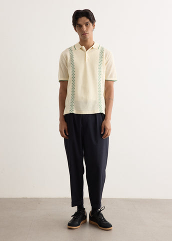 Mesh Stripe Knit Polo
