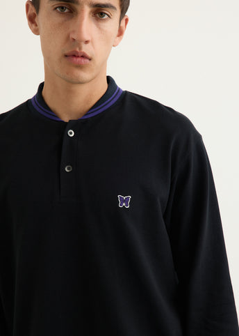 Shawl Collar Long Sleeve Polo