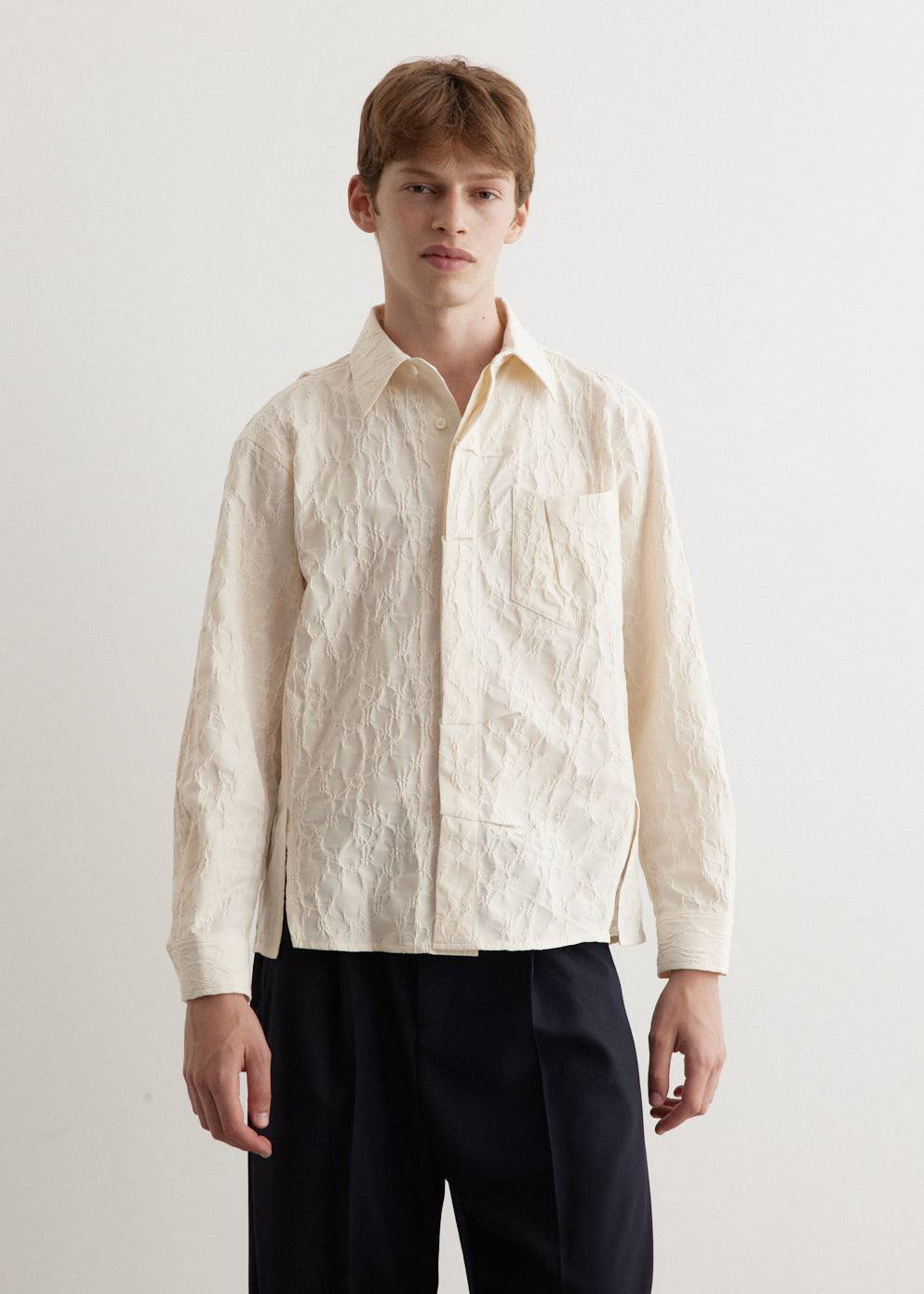 Oversized Tuck Placket Shirt