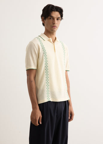 Mesh Stripe Knit Polo