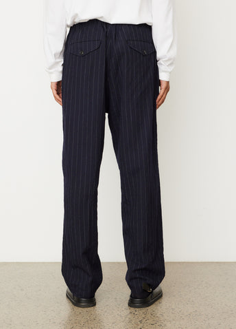Wool Stripe Drawstring Pants