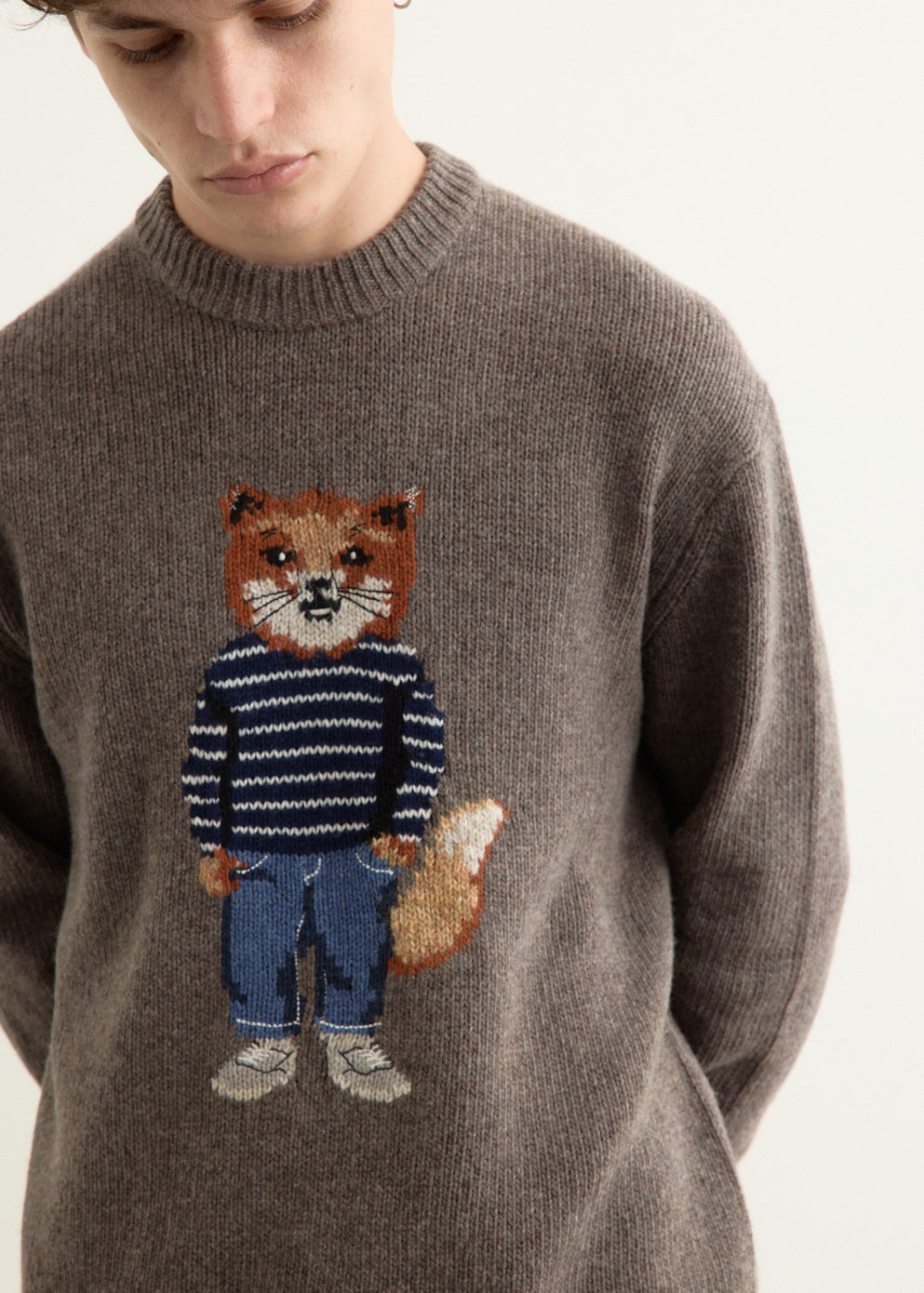 Dressed Fox Intarsia Wool Jumper