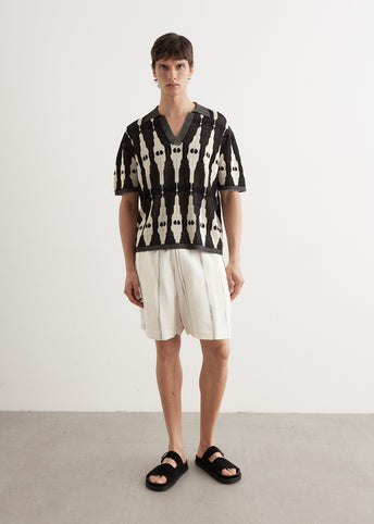 Ritual Jacquard Knit Open Placket Polo
