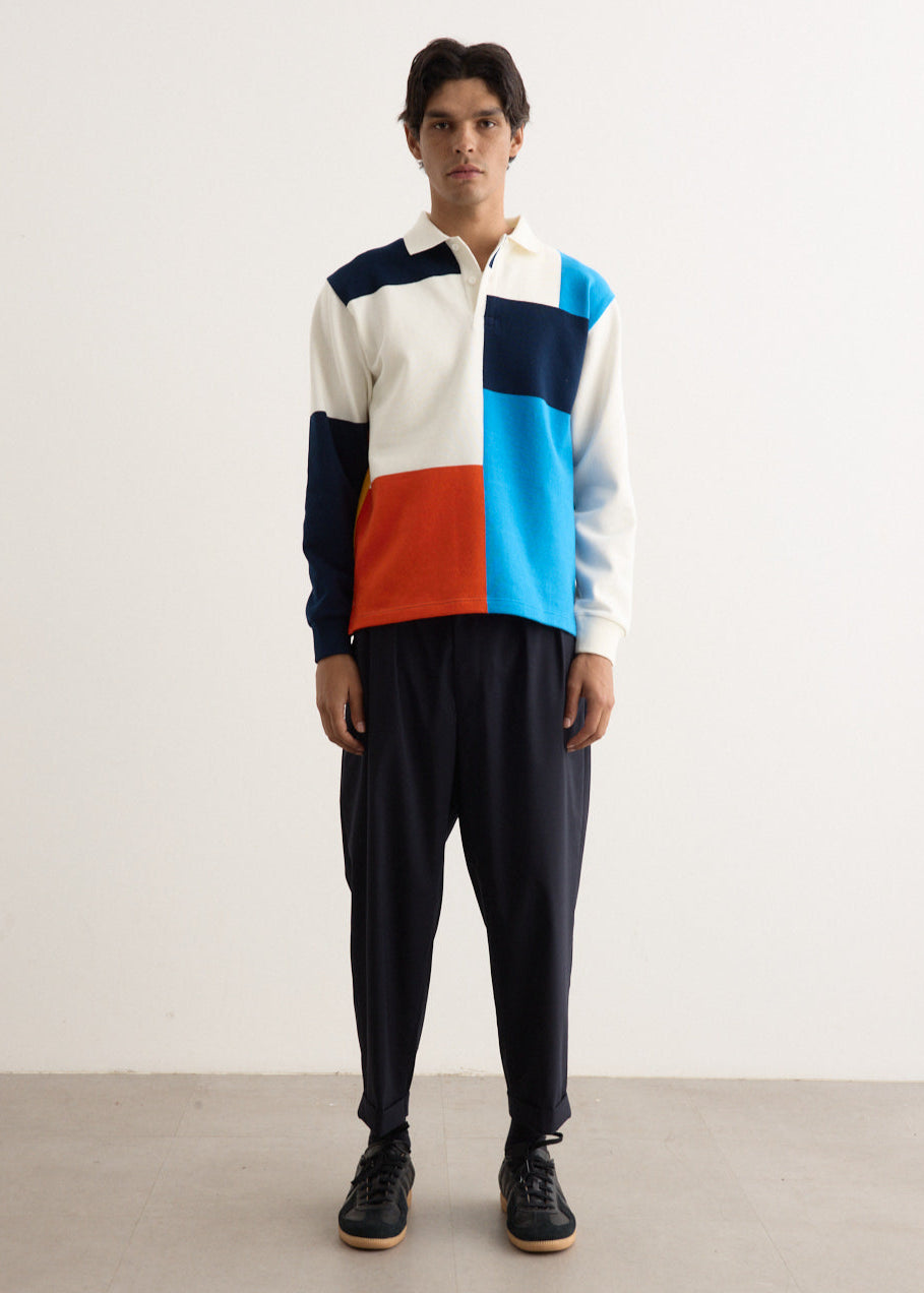 Knit Ragger Colour Block on Embroidery Polo