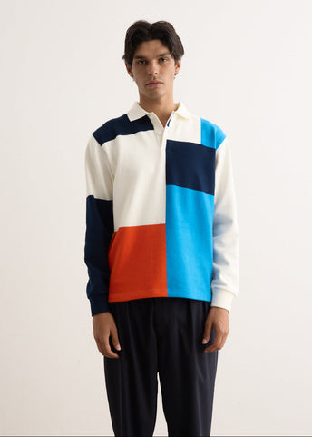 Knit Ragger Colour Block on Embroidery Polo