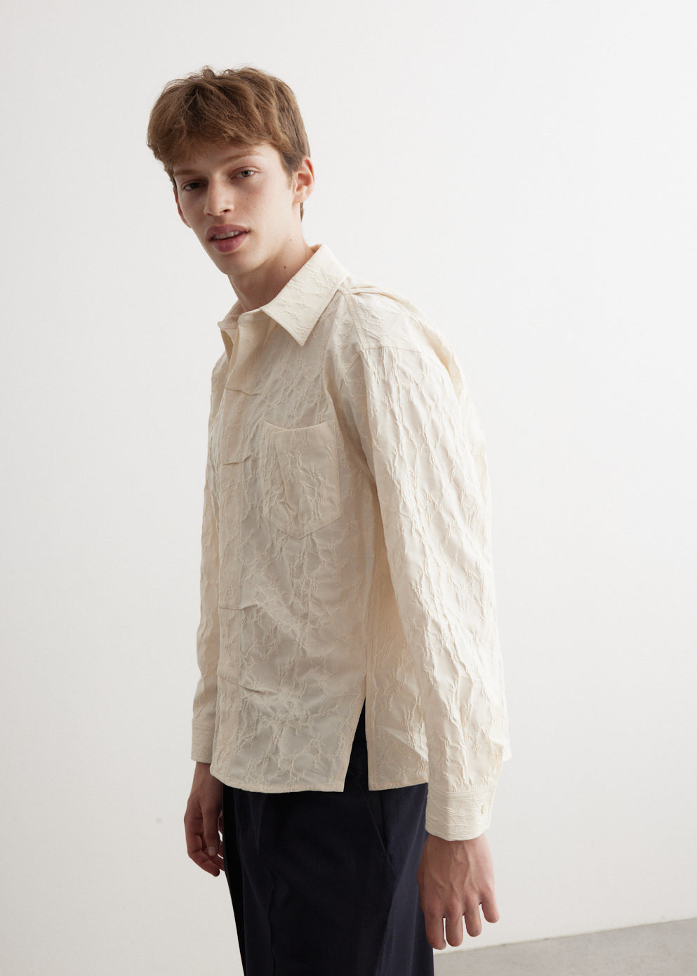 Oversized Tuck Placket Shirt