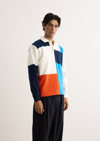 Knit Ragger Colour Block on Embroidery Polo