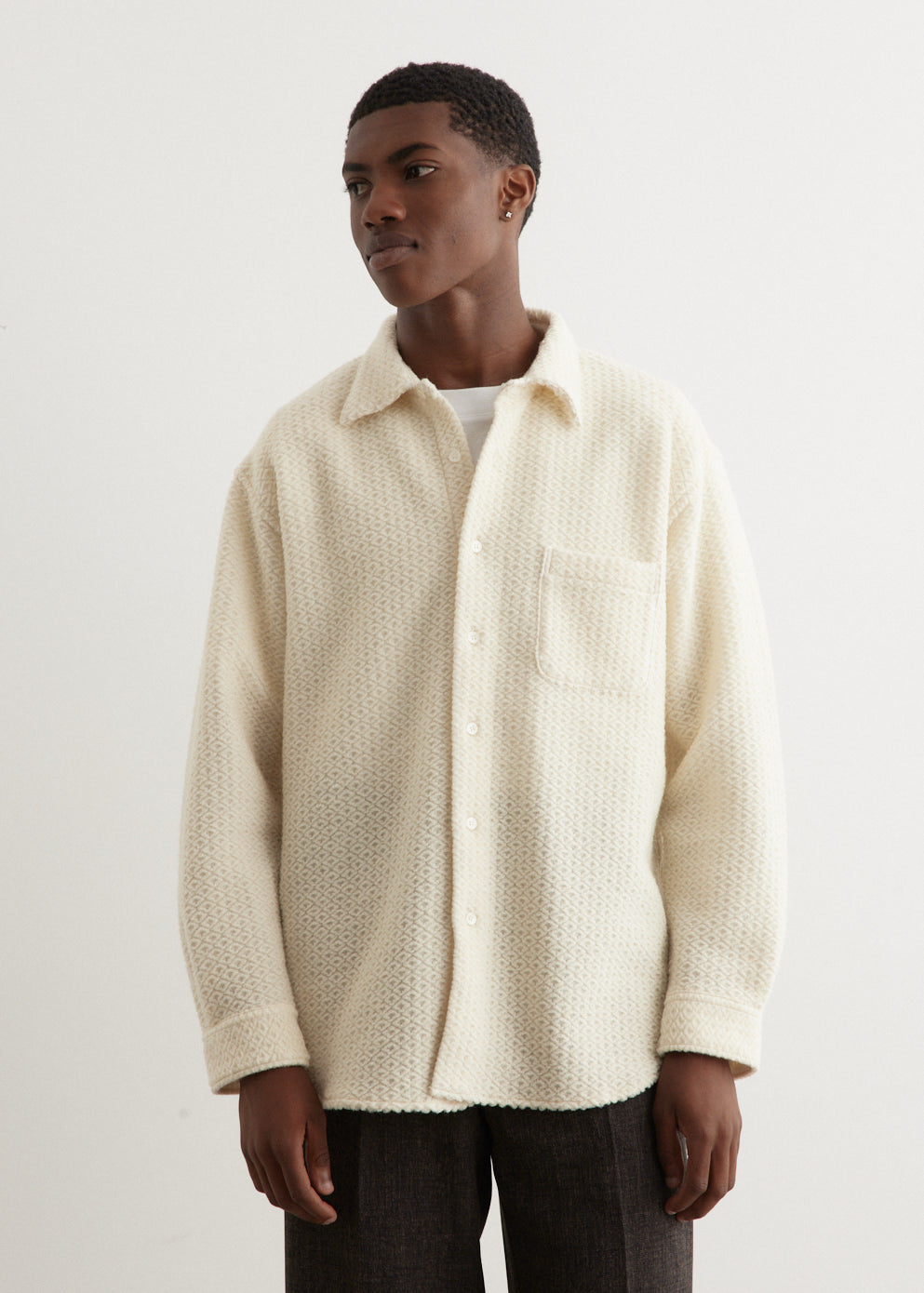 Regular Collar Waffle Shirt