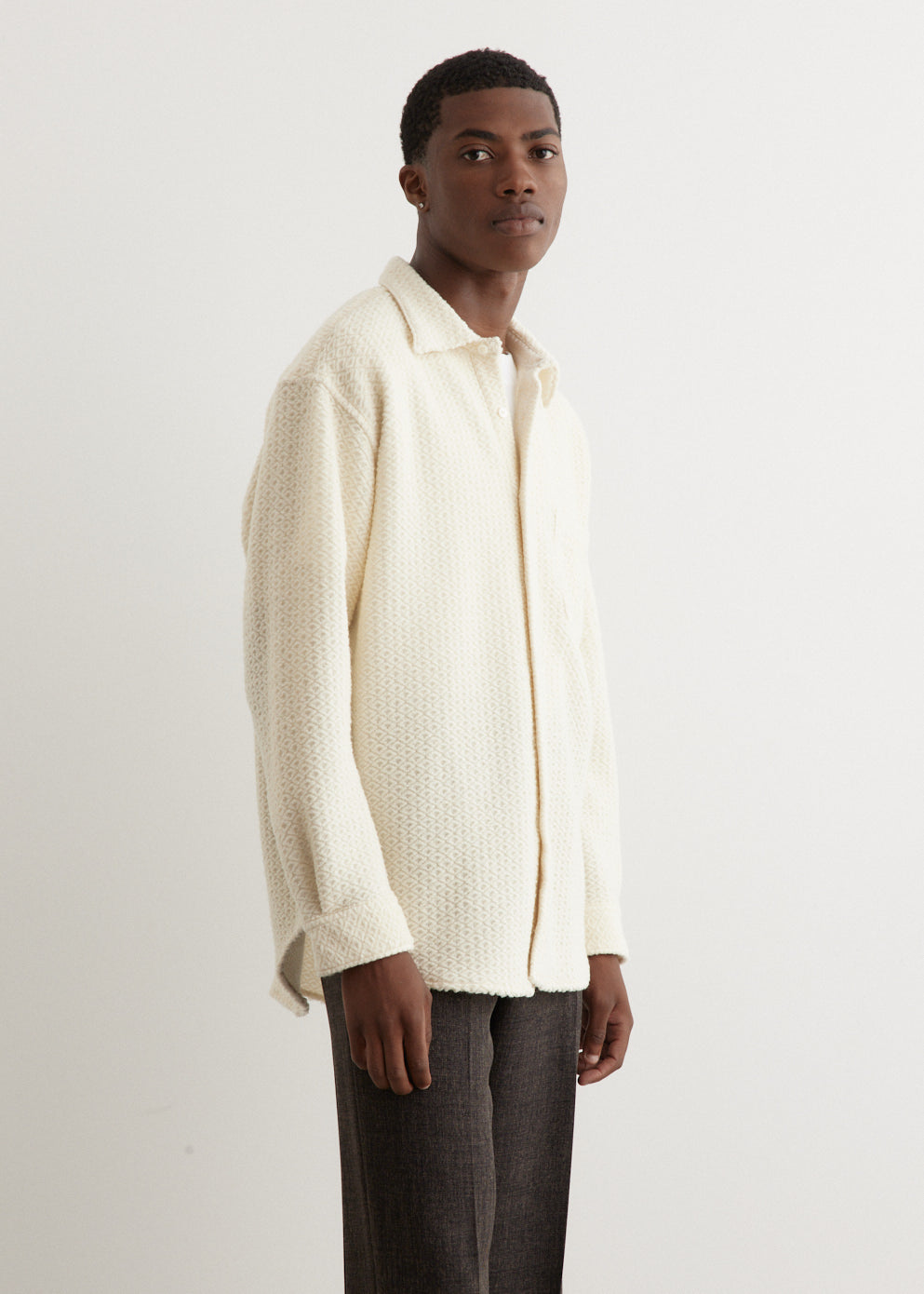 Regular Collar Waffle Shirt