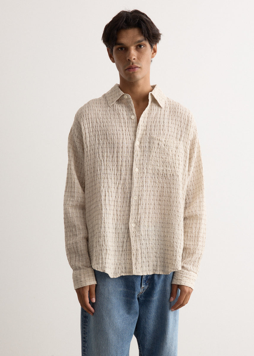 トップス Mfpen executive shirt beige S mfpen Executive Shirt in Beige Check Curated at Jake and Jones