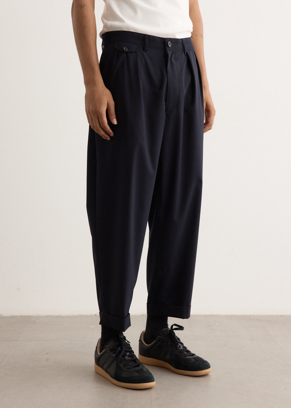 2 Pleats Wool Tropical Pants